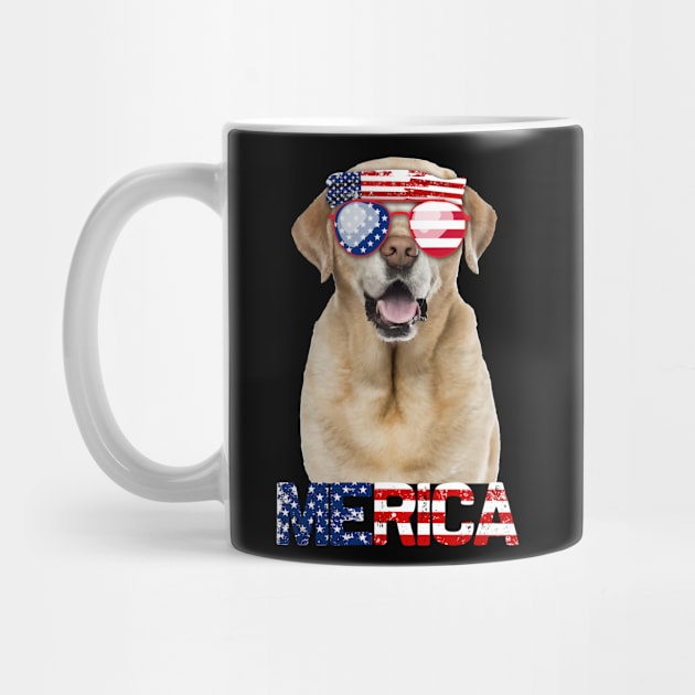 Merica Labrador Dog American Flag 4Th Of July by jrgenbode